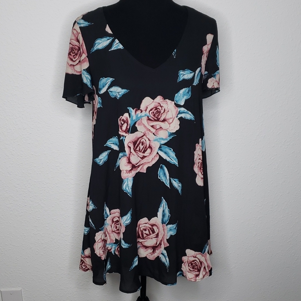 Show Me Your Mumu Kylie Chiffon Floral Flowy Mini Dress Size S Lightweight Beach